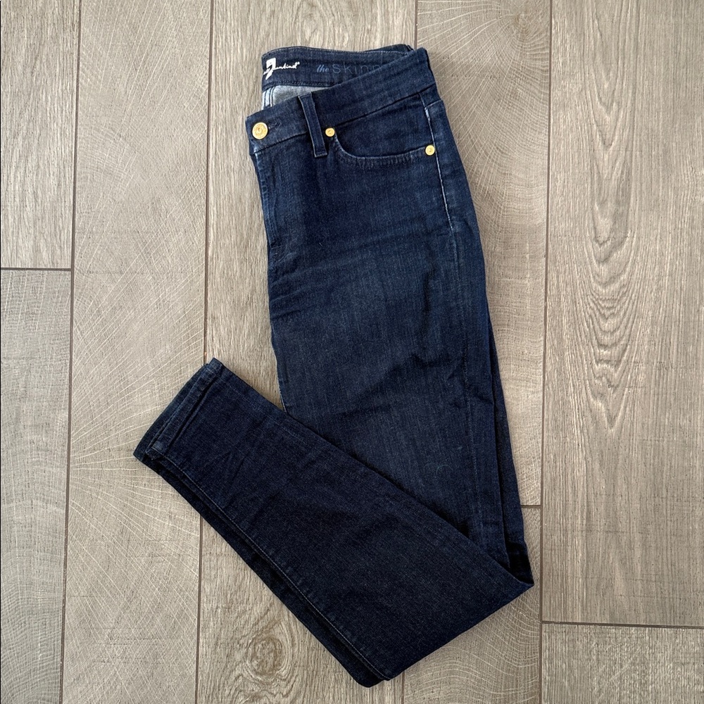 7 For All Mankind Deep Indigo Skinny Jeans